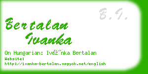 bertalan ivanka business card